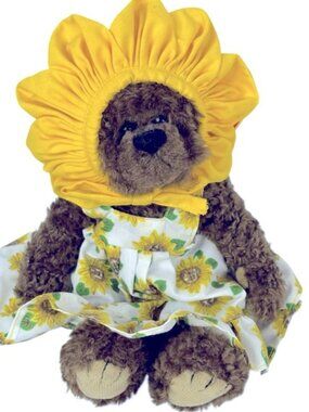 Ty 1993 Susannah You Are My Sunshine 8” Bear Wearing Removable Sunflower Outfit